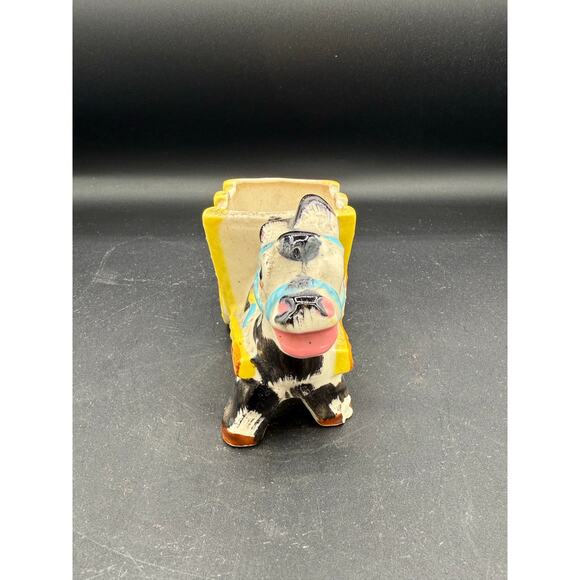 Rare ITALY Majolica Donkey Figurines Pulling Cart - Picture 3 of 9